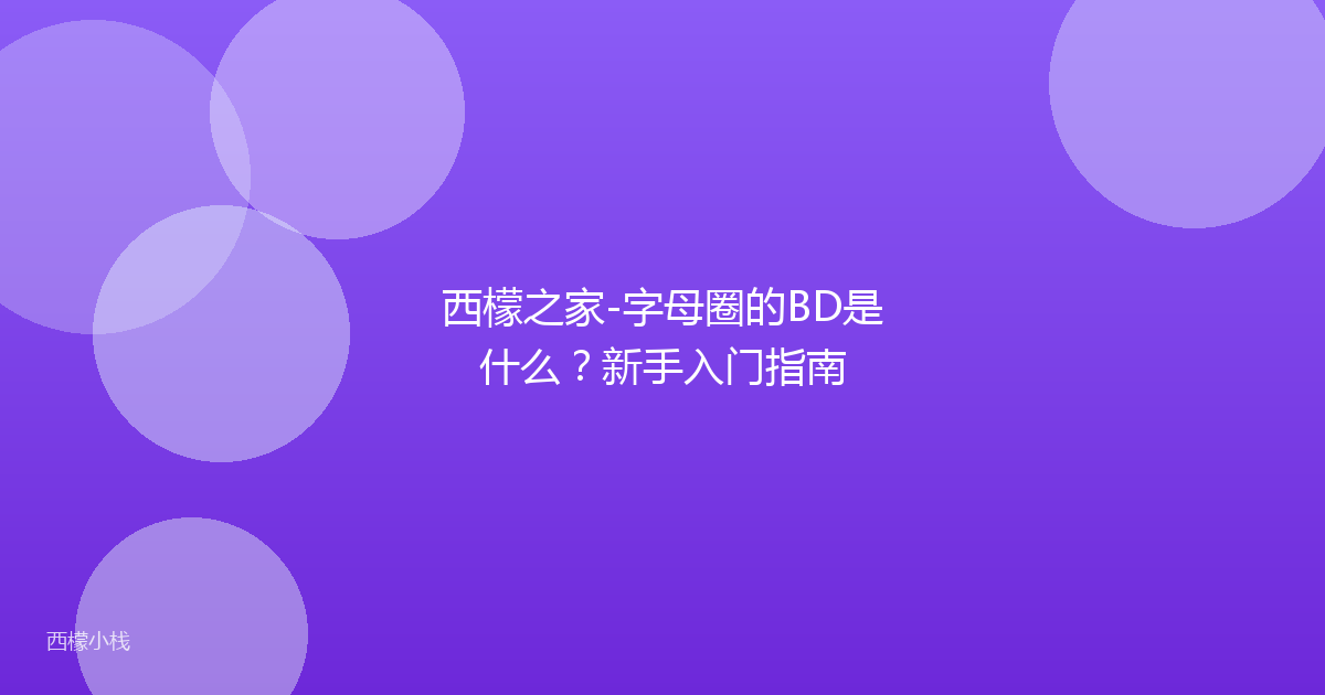 西檬之家-字母圈的BD是什么？新手入门指南