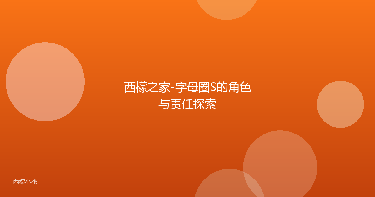 西檬之家-字母圈S的角色与责任探索